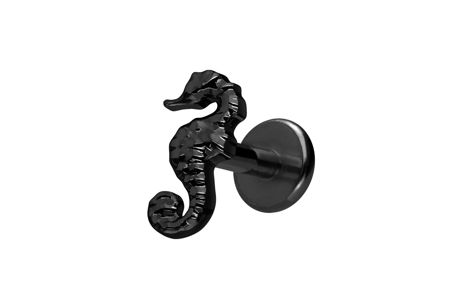 Titan Labret Piercing mit Innengewinde SEEPFERDCHEN